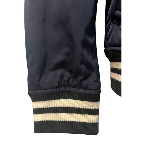 ABERCROMBIE & FITCH Varsity Bomber Jacket Coat Navy Blue Mens XS Quilted Lining - Picture 5 of 12